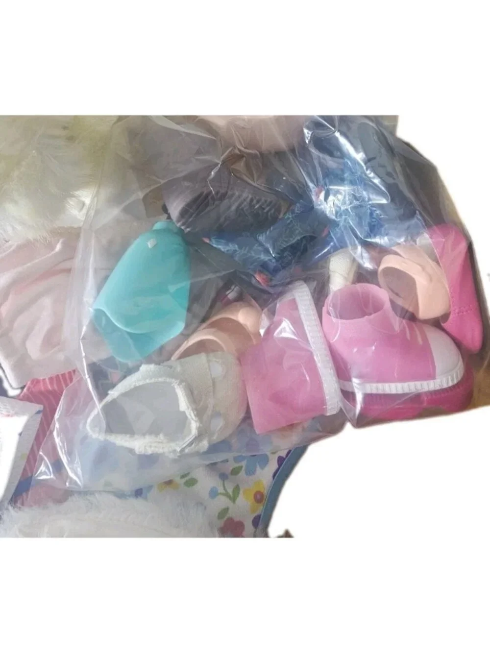 Bulk Lot Mixed Doll Clothes With Assorted Shoes For Og Dolls And Others Used